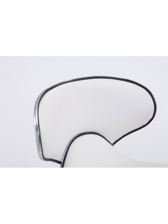 Juego de 2 taburetes de bar Las Vegas V2 polipiel cromado, blanco