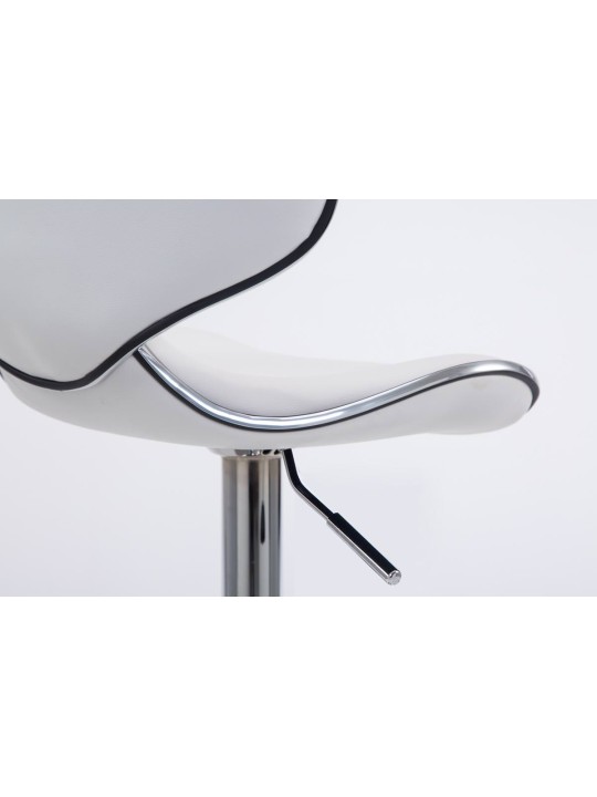 Juego de 2 taburetes de bar Las Vegas V2 polipiel cromado, blanco