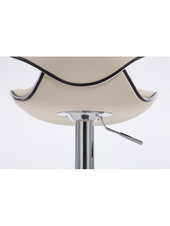Juego de 2 taburetes de bar Las Vegas V2 polipiel cromado, crema Juego de 2 taburetes de bar Las Vegas V2 polipiel cromado, crema