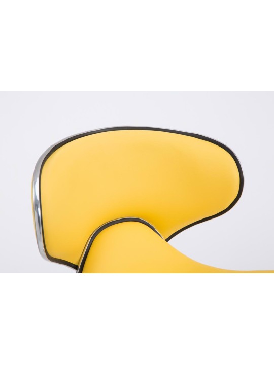 Juego de 2 taburetes de bar Las Vegas V2 polipiel cromado, amarillo
