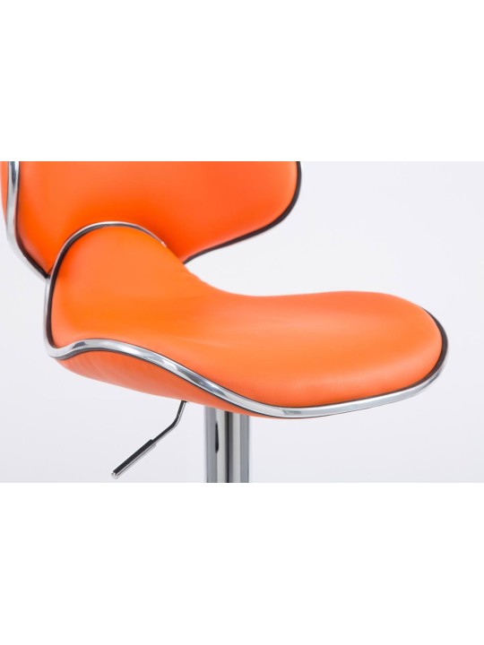 Juego de 2 taburetes de bar Las Vegas V2 polipiel cromado, naranja Juego de 2 taburetes de bar Las Vegas V2 polipiel cromado, naranja