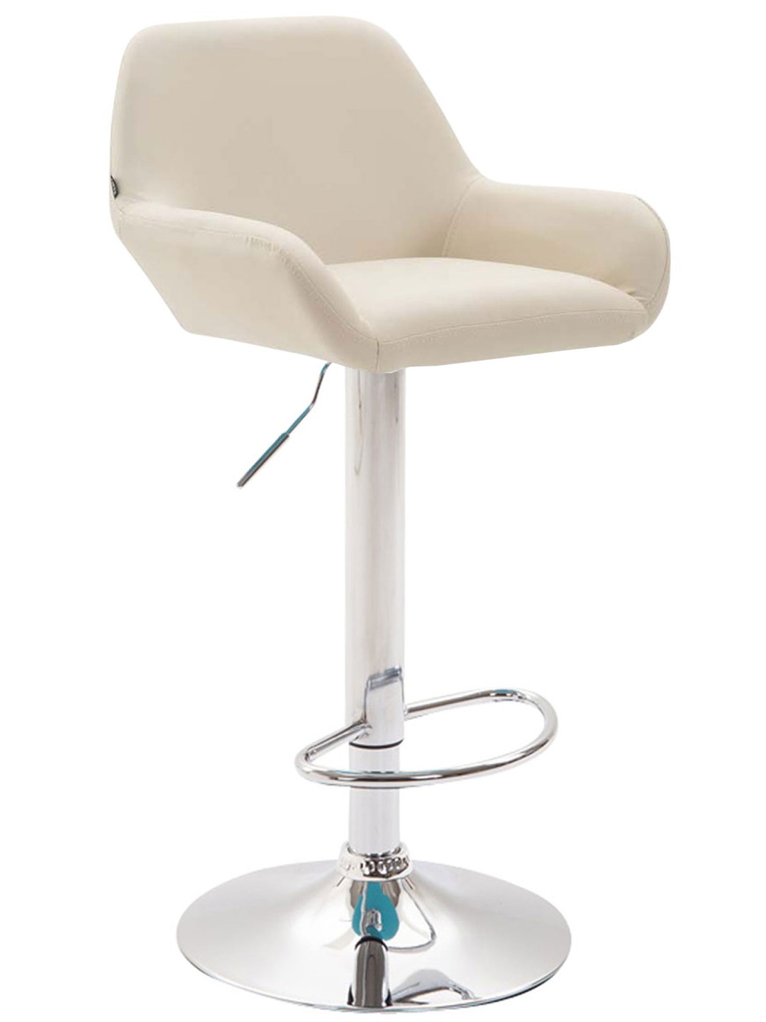 Taburete de bar Braga piel sintética cromado, crema
