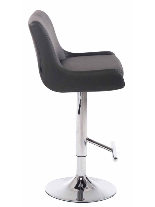 Juego de 2 taburetes de bar Club de piel sintética cromados, gris Juego de 2 taburetes de bar Club de piel sintética cromados, gris