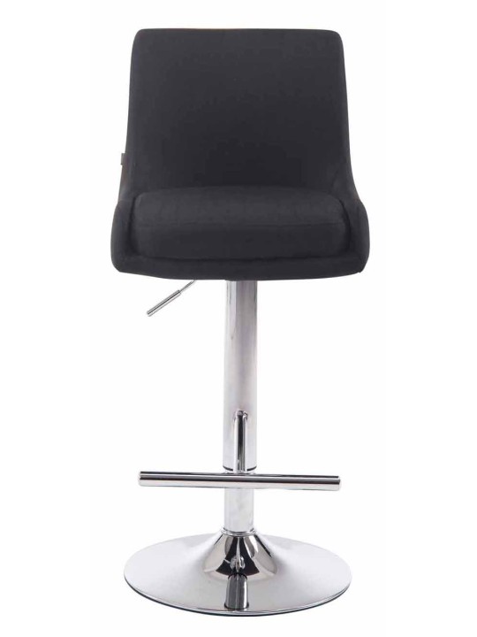 Juego de 2 taburetes de bar Club tela cromado, negro Juego de 2 taburetes de bar Club tela cromado, negro