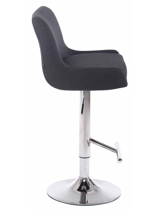 Juego de 2 taburetes de bar Club tela cromado, negro Juego de 2 taburetes de bar Club tela cromado, negro