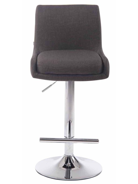 Juego de 2 taburetes de bar Club tela cromado, gris oscuro Juego de 2 taburetes de bar Club tela cromado, gris oscuro