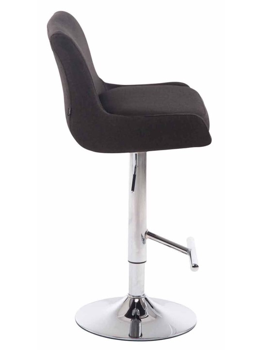Juego de 2 taburetes de bar Club tela cromado, gris oscuro Juego de 2 taburetes de bar Club tela cromado, gris oscuro