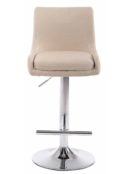 Juego de 2 taburetes de bar Club tela cromado, crema Juego de 2 taburetes de bar Club tela cromado, crema