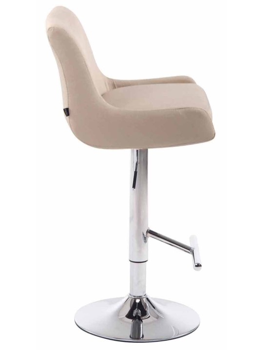 Juego de 2 taburetes de bar Club tela cromado, crema Juego de 2 taburetes de bar Club tela cromado, crema