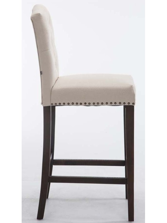 Juego de 2 taburetes de bar Louise tela antigua, crema