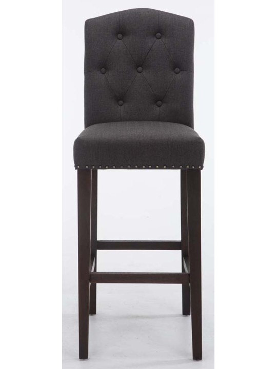 Juego de 2 taburetes de bar Louise tela antigua, gris oscuro Juego de 2 taburetes de bar Louise tela antigua, gris oscuro