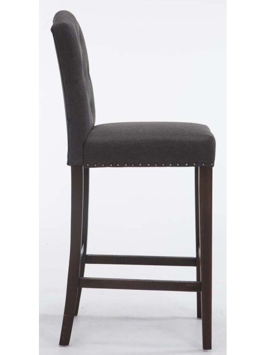 Juego de 2 taburetes de bar Louise tela antigua, gris oscuro Juego de 2 taburetes de bar Louise tela antigua, gris oscuro