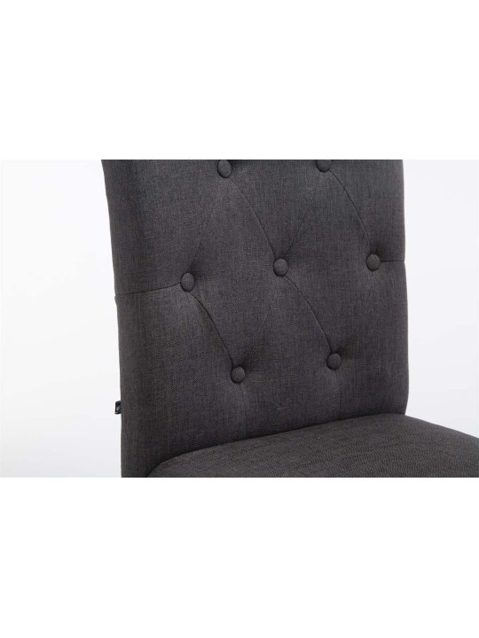 Juego de 2 taburetes de bar Louise tela antigua, gris oscuro Juego de 2 taburetes de bar Louise tela antigua, gris oscuro