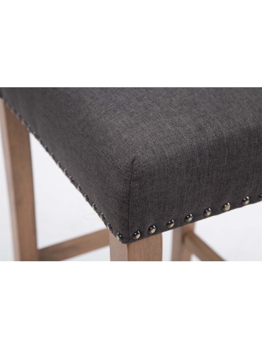 Juego de 2 taburetes de bar Louise tela antiguo-claro, gris oscuro Juego de 2 taburetes de bar Louise tela antiguo-claro, gris oscuro