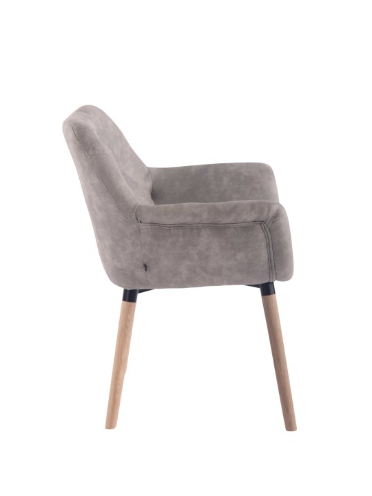 Silla de comedor Cassidy vintage piel sintética natural, gris