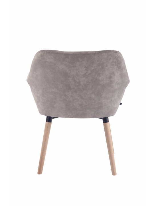 Silla de comedor Cassidy vintage piel sintética natural, gris