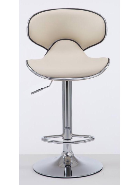 Juego de 2 taburetes de bar Las Vegas V2 polipiel cromado, crema Juego de 2 taburetes de bar Las Vegas V2 polipiel cromado, crema