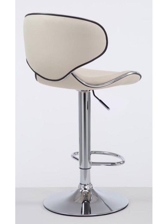 Juego de 2 taburetes de bar Las Vegas V2 polipiel cromado, crema Juego de 2 taburetes de bar Las Vegas V2 polipiel cromado, crema