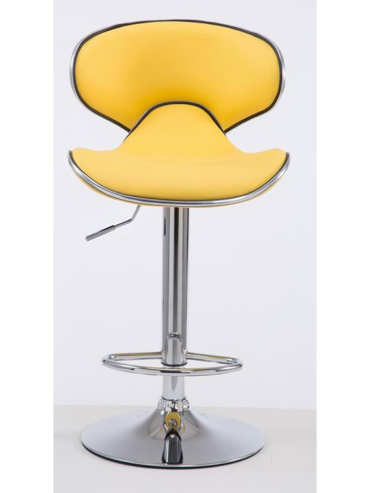 Juego de 2 taburetes de bar Las Vegas V2 polipiel cromado, amarillo