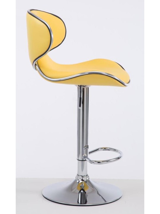 Juego de 2 taburetes de bar Las Vegas V2 polipiel cromado, amarillo