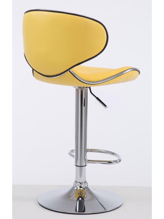 Juego de 2 taburetes de bar Las Vegas V2 polipiel cromado, amarillo