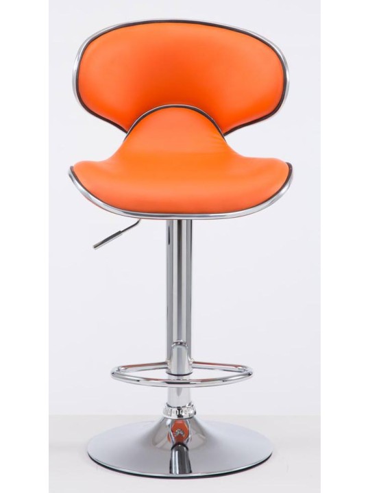 Juego de 2 taburetes de bar Las Vegas V2 polipiel cromado, naranja Juego de 2 taburetes de bar Las Vegas V2 polipiel cromado, naranja