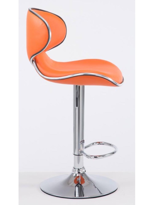 Juego de 2 taburetes de bar Las Vegas V2 polipiel cromado, naranja Juego de 2 taburetes de bar Las Vegas V2 polipiel cromado, naranja
