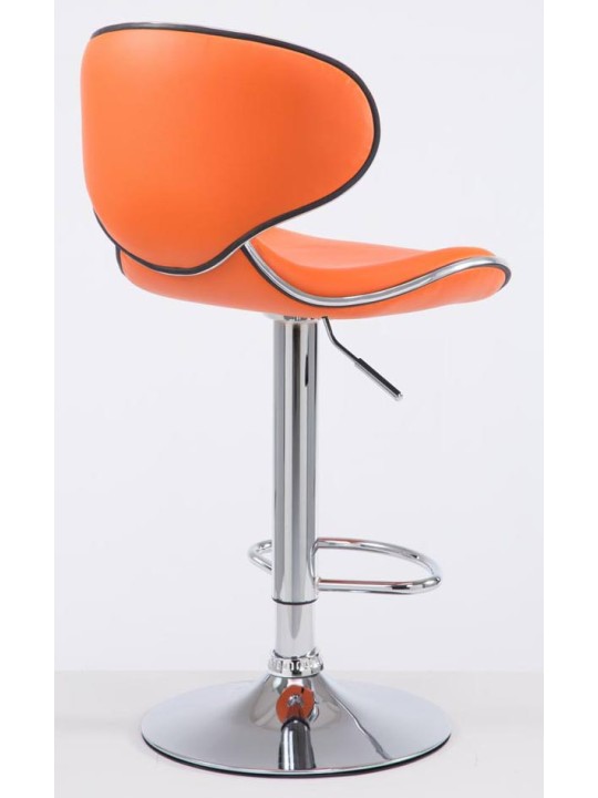 Juego de 2 taburetes de bar Las Vegas V2 polipiel cromado, naranja Juego de 2 taburetes de bar Las Vegas V2 polipiel cromado, naranja
