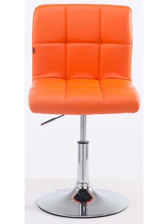 Juego de 2 taburetes de bar Palma V2 piel sintética, naranja Juego de 2 taburetes de bar Palma V2 piel sintética, naranja