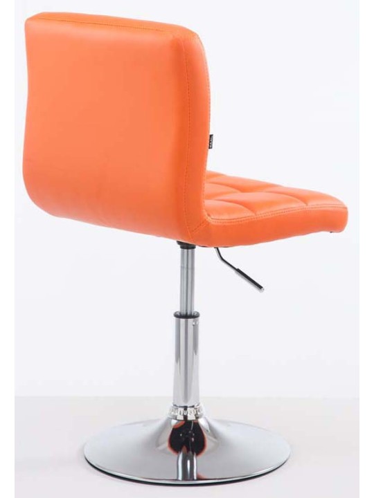 Juego de 2 taburetes de bar Palma V2 piel sintética, naranja Juego de 2 taburetes de bar Palma V2 piel sintética, naranja