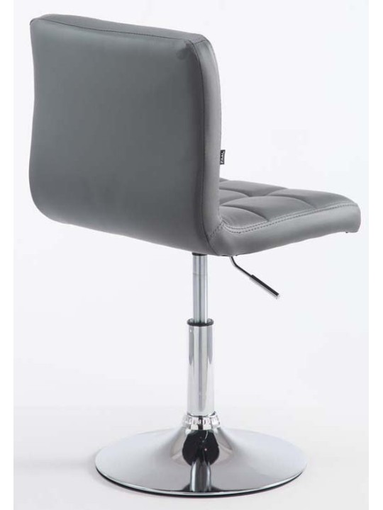 Juego de 2 taburetes de bar Palma V2 piel sintética, gris Juego de 2 taburetes de bar Palma V2 piel sintética, gris