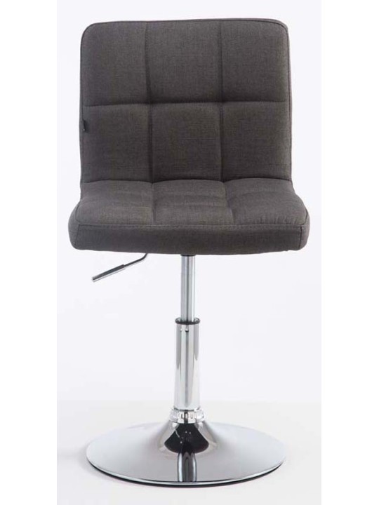 Juego de 2 taburetes de bar Palma V2 tela, gris oscuro Juego de 2 taburetes de bar Palma V2 tela, gris oscuro