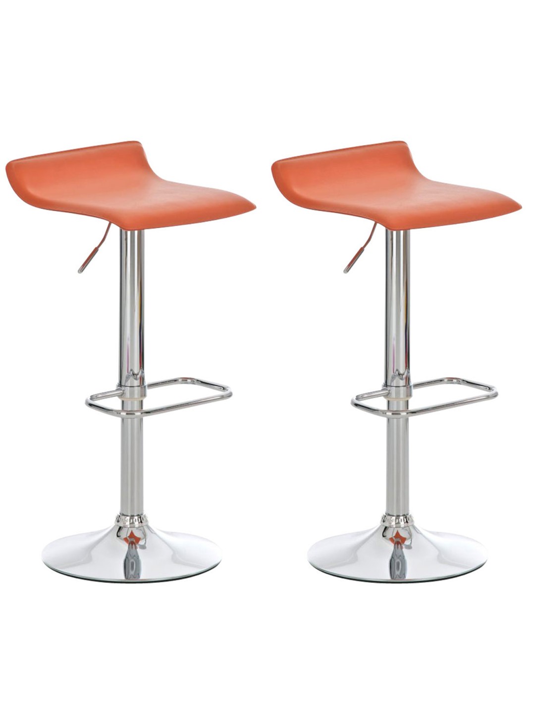 Juego de 2 taburetes de bar Dyn, naranja