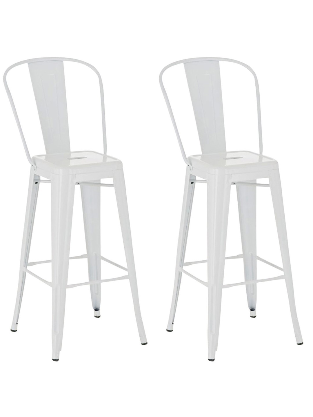 Juego de 2 taburetes de bar Aiden, blanco