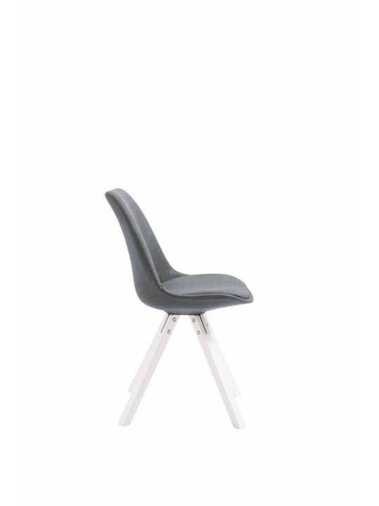 Silla de visita tela Toulouse Cuadrada, gris oscuro