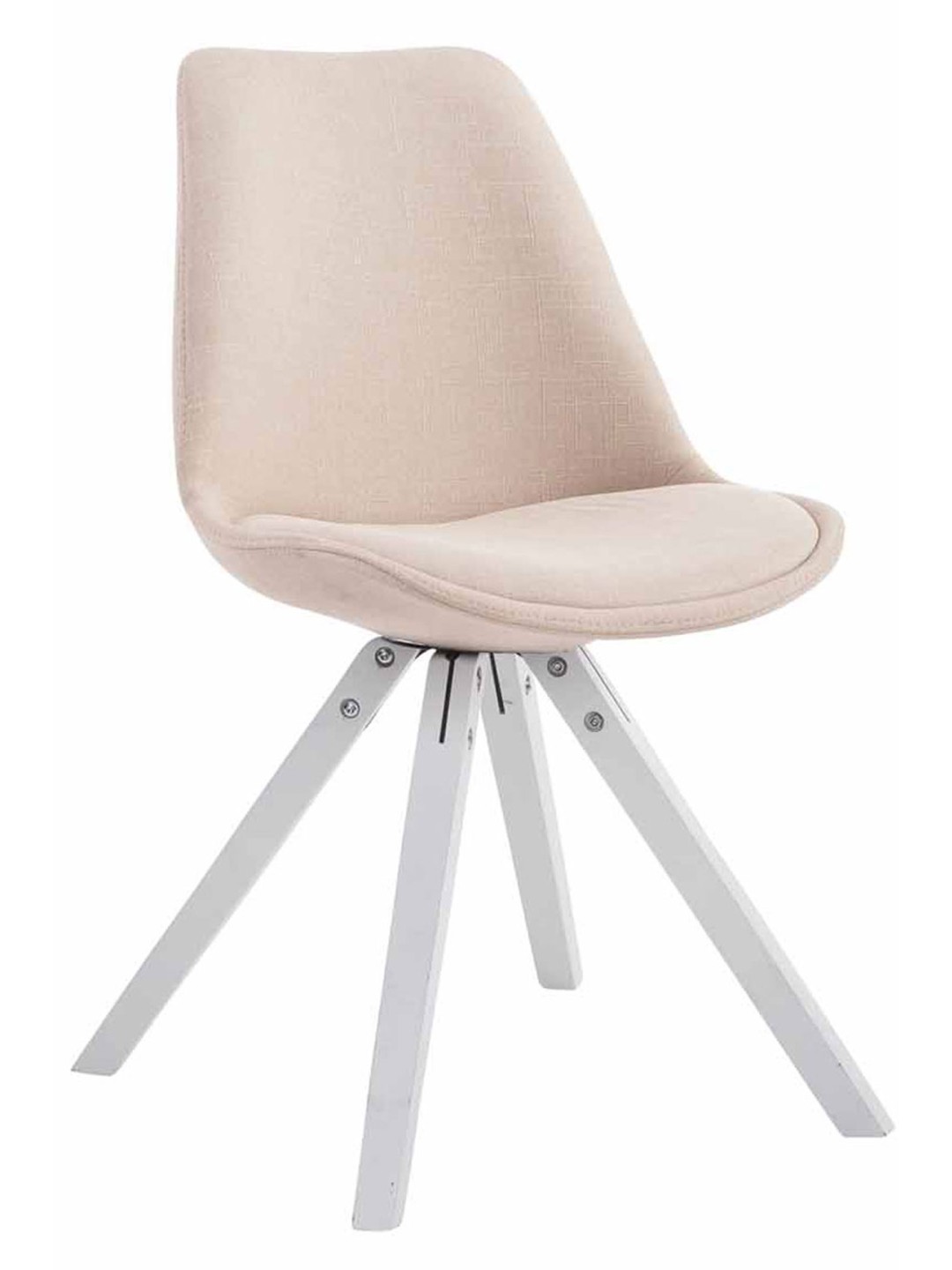 Silla de visita tela Toulouse Cuadrada, crema
