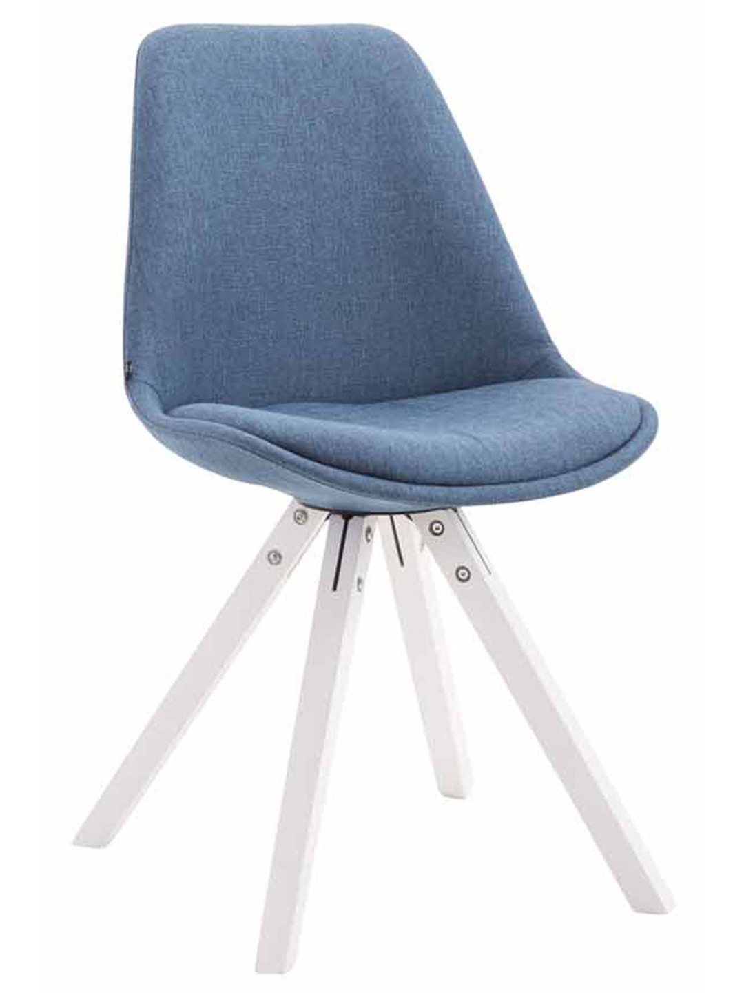Silla de visita tela Toulouse Cuadrada, azul