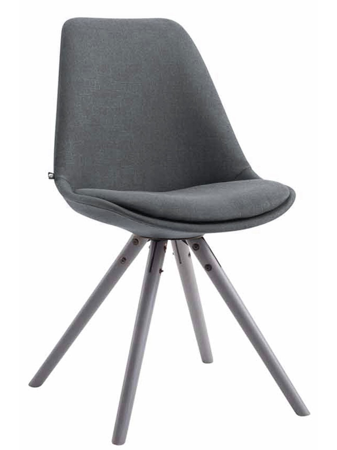 Silla de visita tela Toulouse redonda gris, gris oscuro