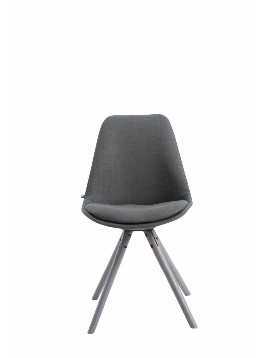 Silla de visita tela Toulouse redonda gris, gris oscuro