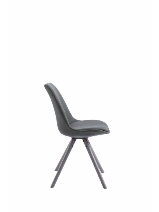 Silla de visita tela Toulouse redonda gris, gris oscuro