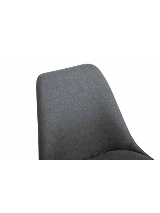 Silla de visita tela Toulouse redonda gris, gris oscuro