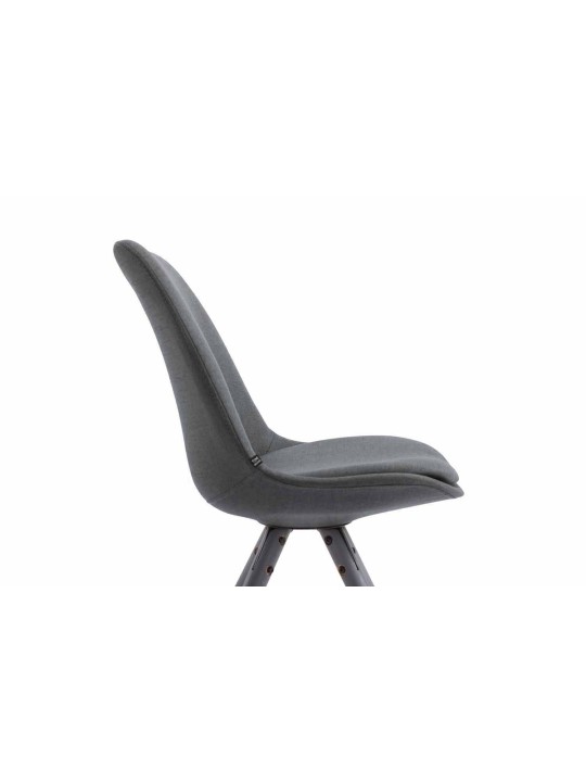 Silla de visita tela Toulouse redonda gris, gris oscuro