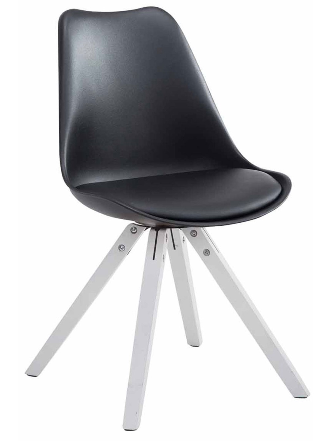 Silla de visita Toulouse polipiel Cuadrada, negro