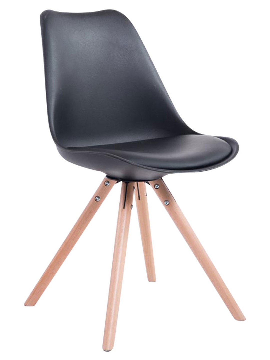 Silla de visita redonda Toulouse Natura, negro