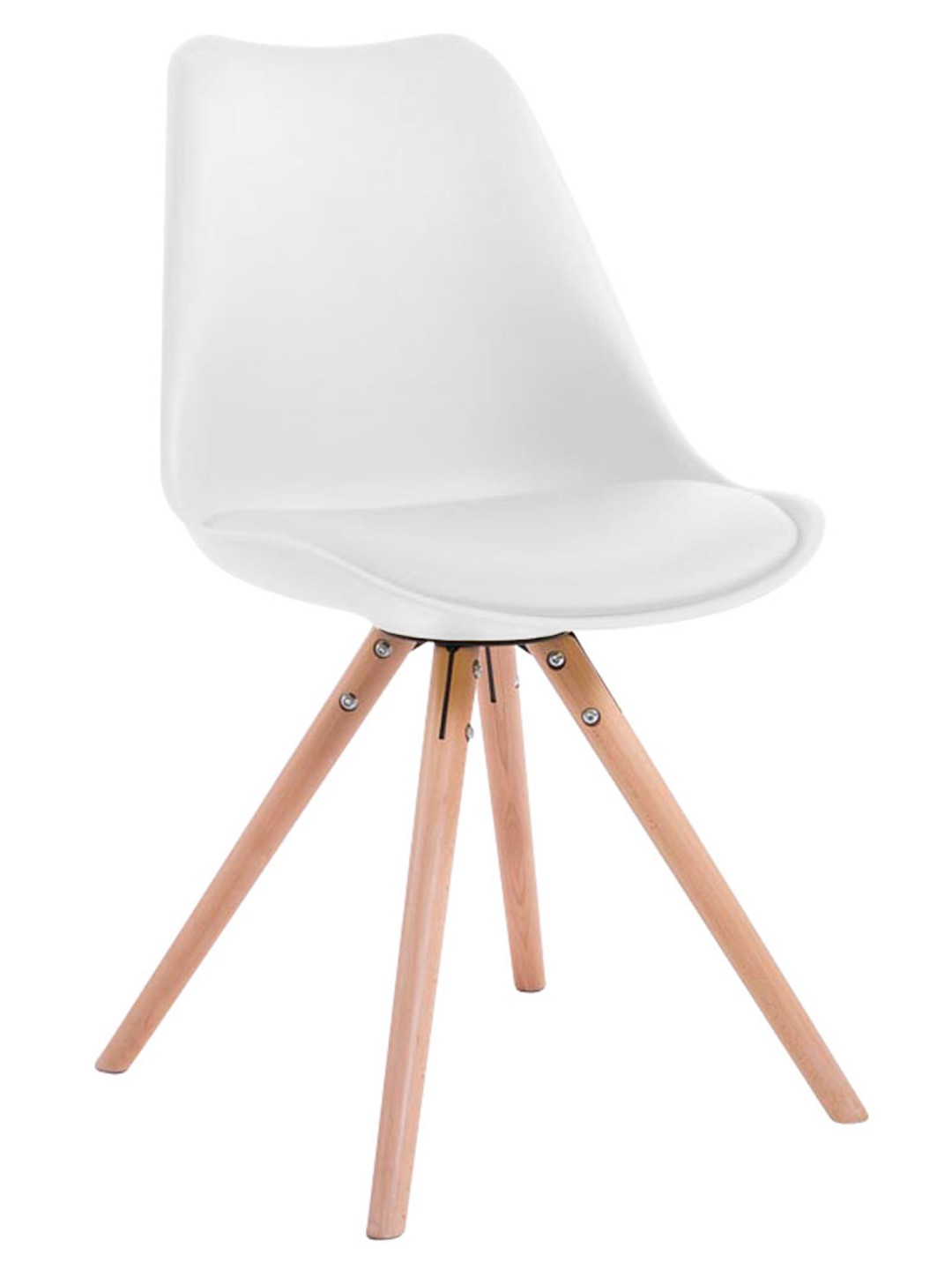 Silla de visita redonda Toulouse Natura, blanco