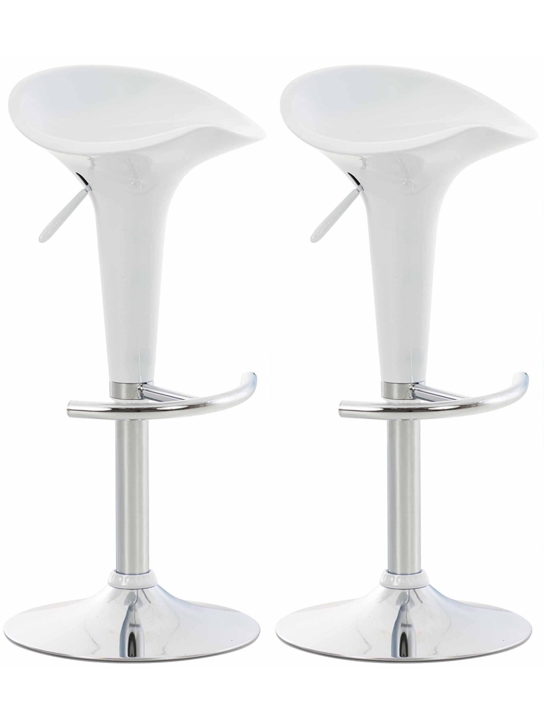 Juego de 2 taburetes de bar Saddle, blanco