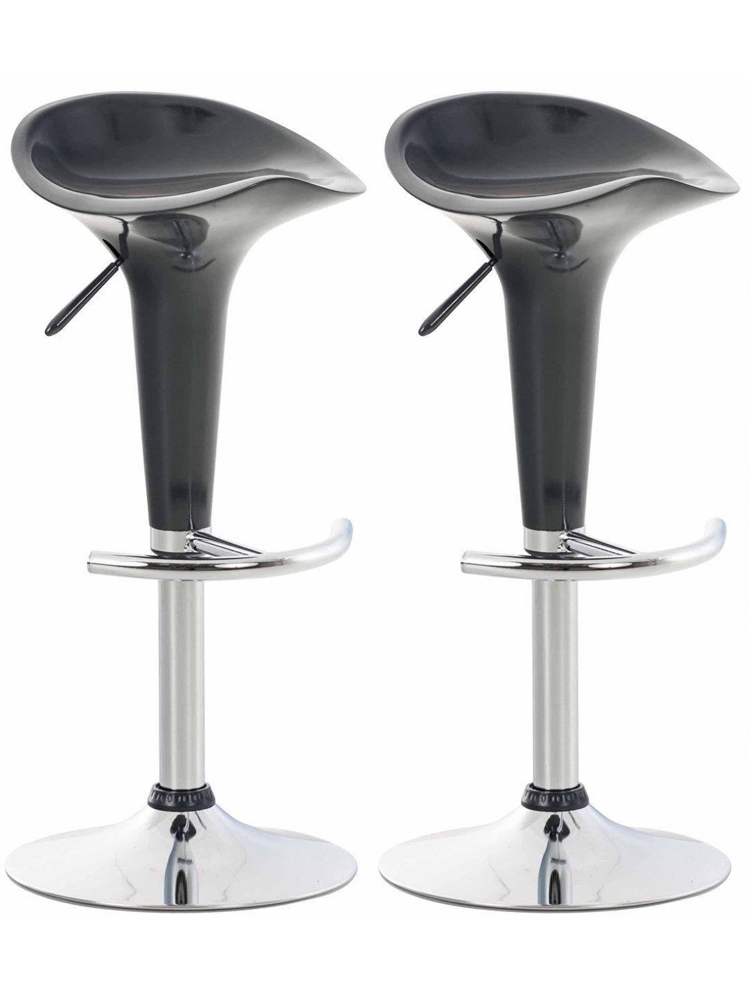 Juego de 2 taburetes de bar Saddle, gris
