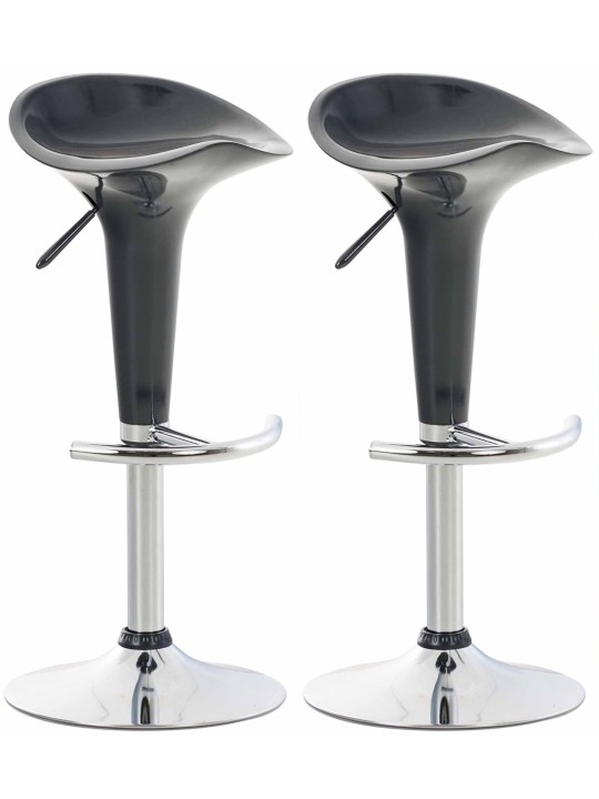 Juego de 2 taburetes de bar Saddle, gris Juego de 2 taburetes de bar Saddle, gris