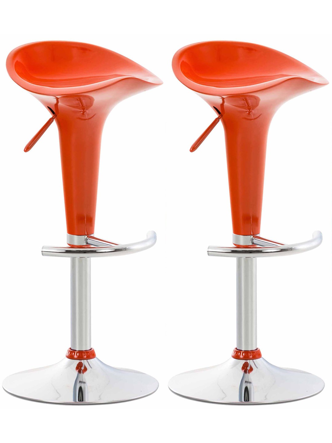 Juego de 2 taburetes de bar Saddle, naranja