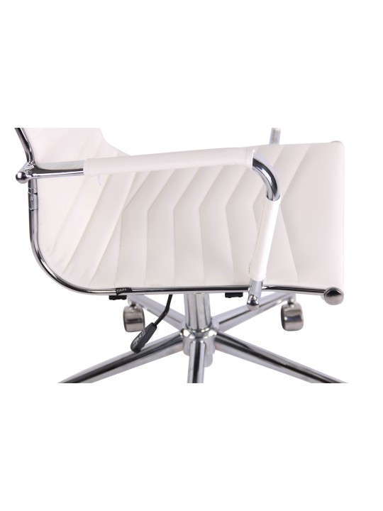 Silla de oficina Batley piel sintética, blanco